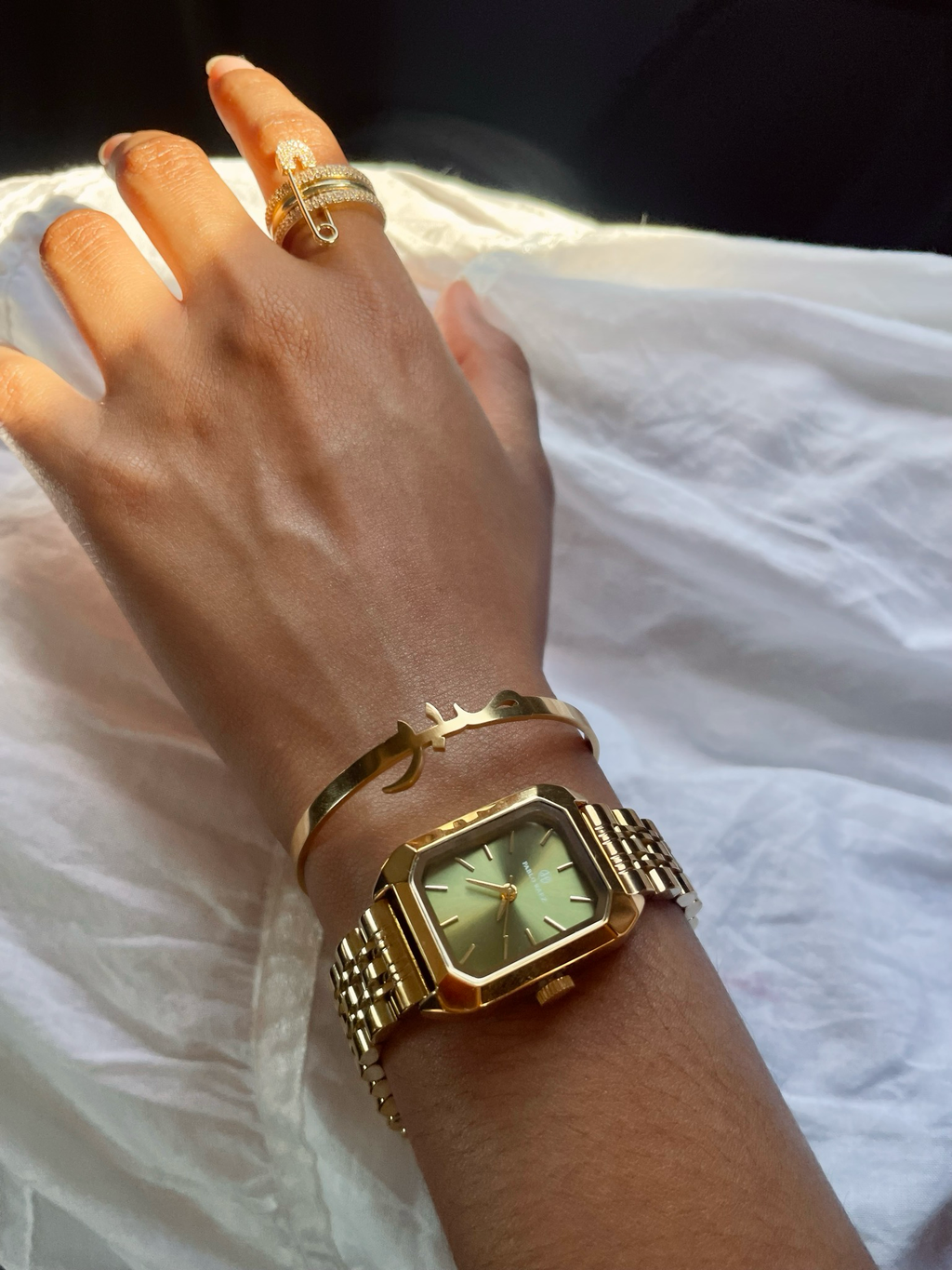 Classic Gold Watch - Green Face
