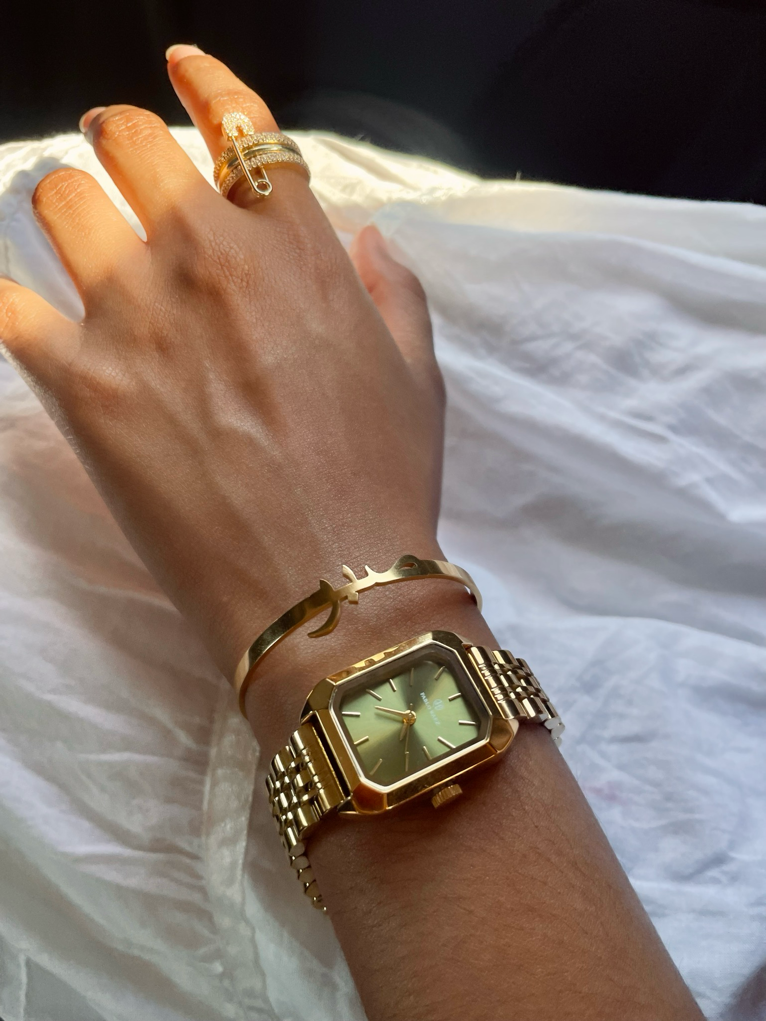 Classic Gold Watch - Green Face
