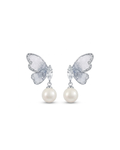 Butterfly pearl drop earring
