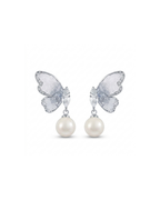 Butterfly pearl drop earring